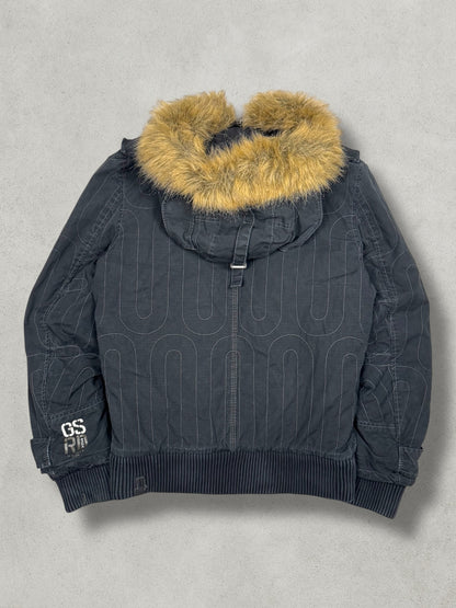 G-Star Vintage Military Pattern Denim Fur Jacket [M]