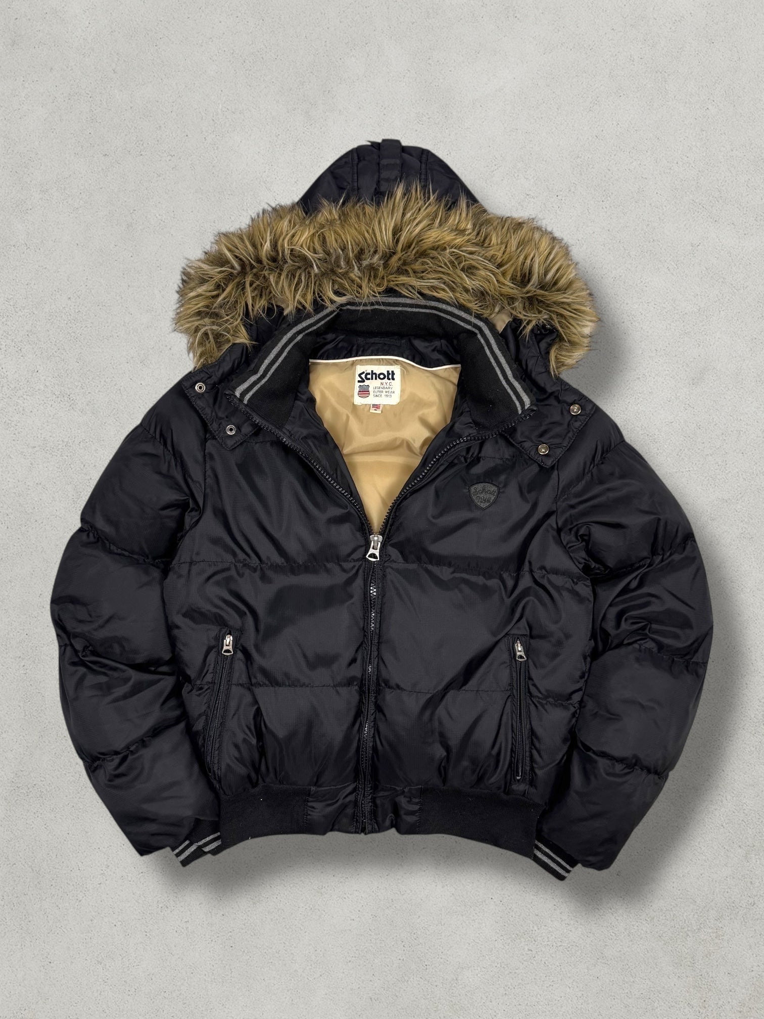 Schott Vintage Explorer Puffer Jacke [S] - Vision Night 