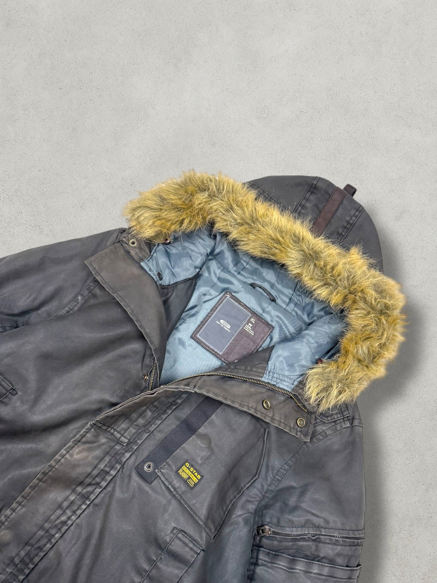 G-Star Vintage Wax Denim Fur Jacket [L] - Vision Night 
