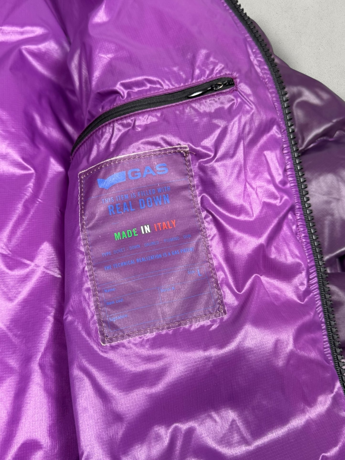 GAS Vintage DD Shell Midnight Purple Daunen Puffer Jacke [L]