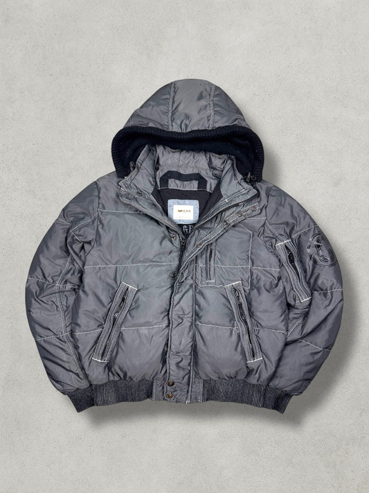 GAS Vintage Contrast Stitched Daunen Puffer Jacke [L]