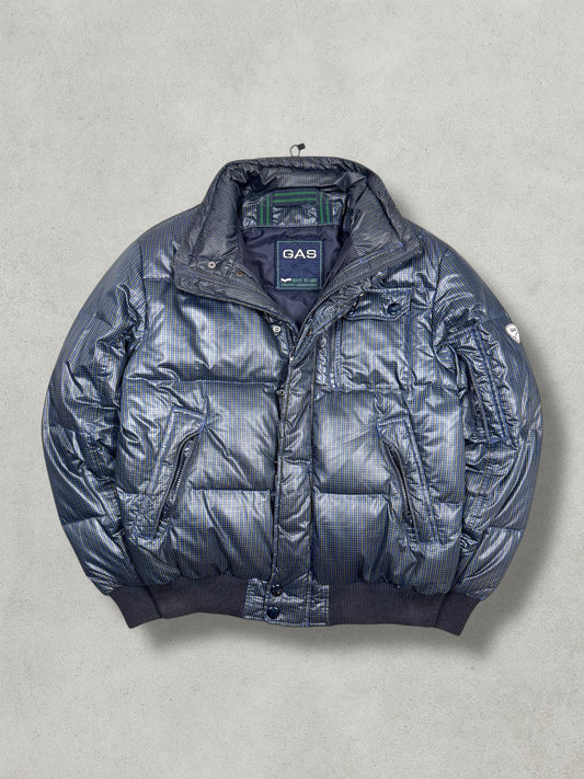 GAS Vintage Tartan Daunen Puffer Jacke [L] - Vision Night 