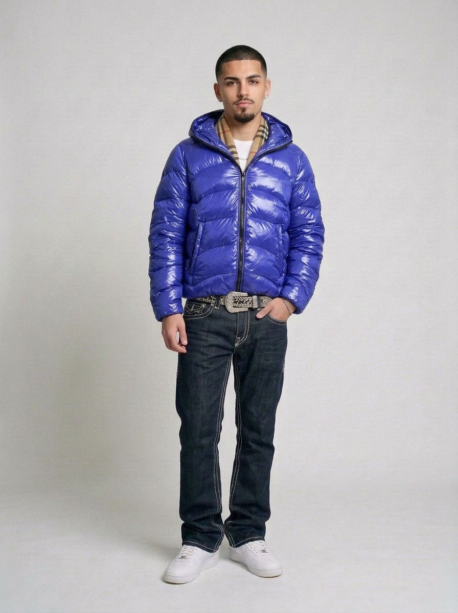 Gas Vintage DD Shell Daunen Puffer Jacke getragen – Fit am Model