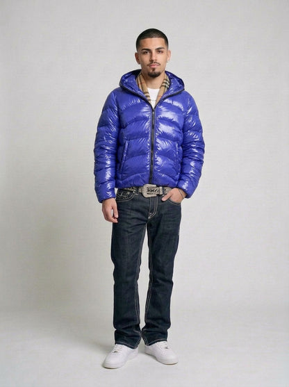 Gas Vintage DD Shell Daunen Puffer Jacke getragen – Fit am Model