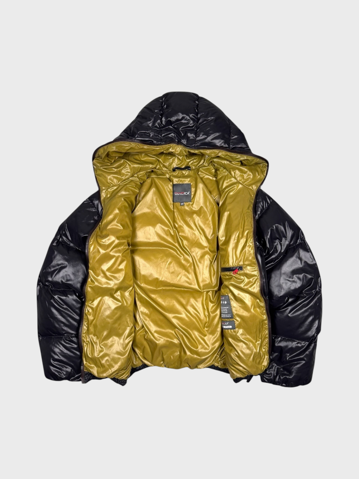 Duvetica Vintage Shiny Two-Tone Daunen Puffer Jacke [S] - Vision Night