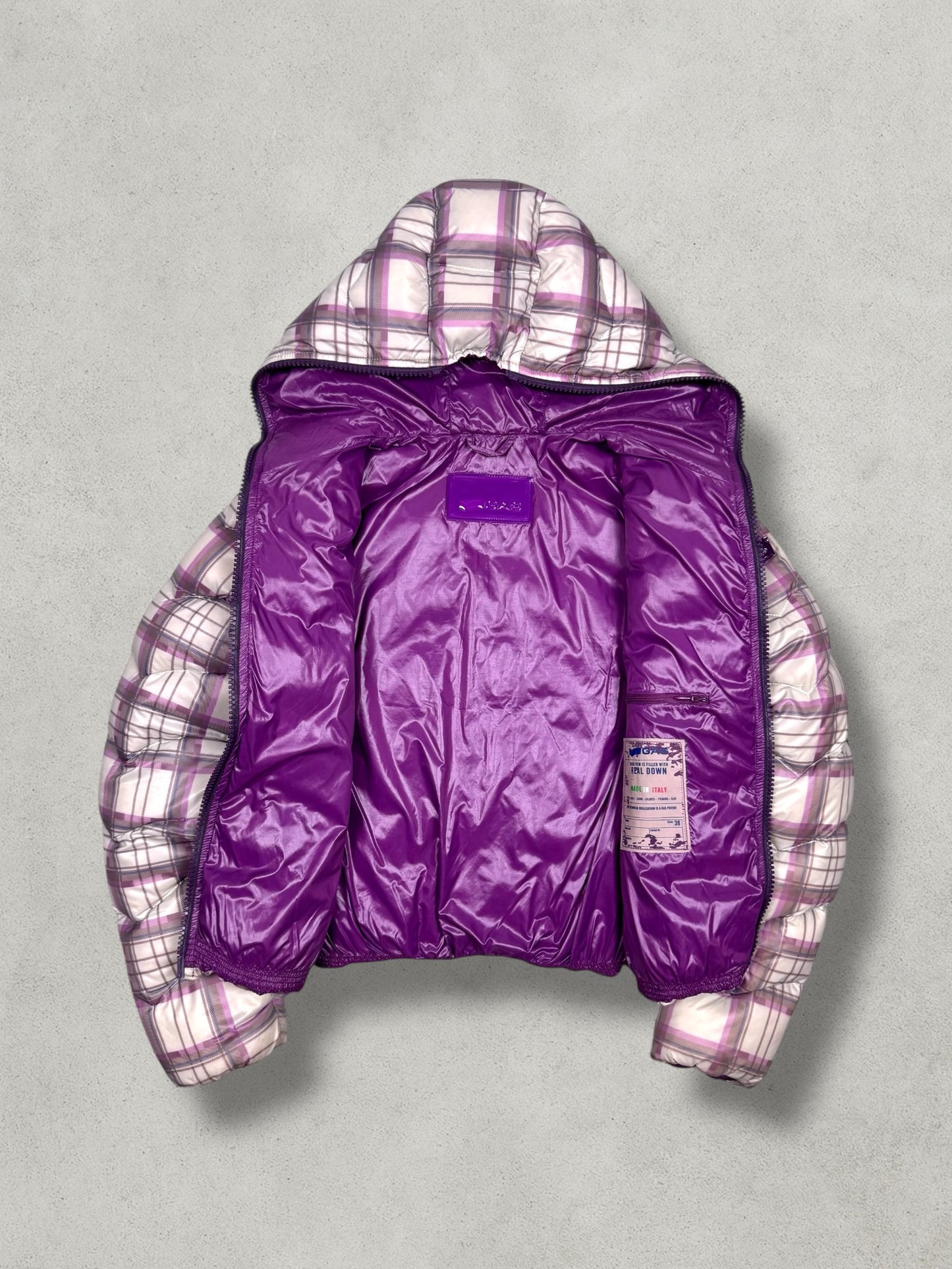 GAS Vintage Tartan Daunen Puffer Jacke [XS]