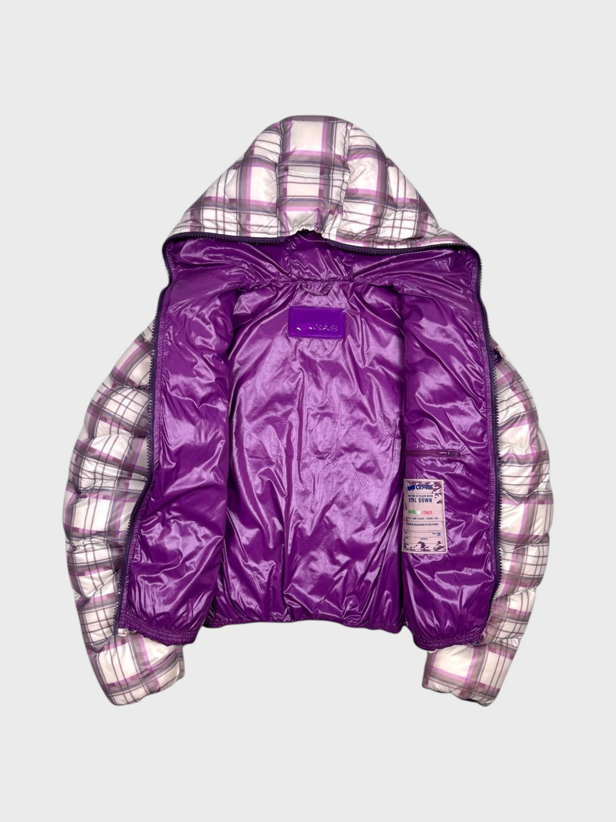 GAS Vintage Tartan Daunen Puffer Jacke [XS] - Vision Night