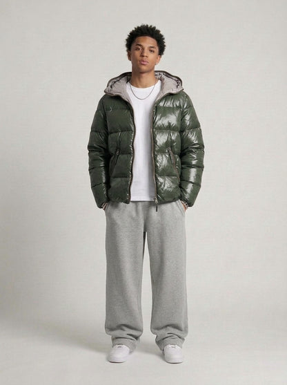 Duvetica Vintage Full Zip Daunen Puffer Jacke getragen – Fit am Model