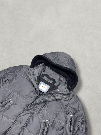 GAS Vintage Contrast Stitched Daunen Puffer Jacke [L]