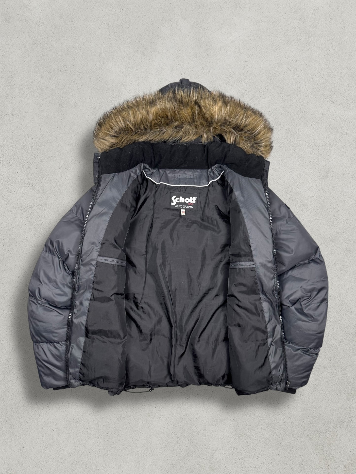 Schott Vintage Fur Japanese Style Puffer Jacket [M]