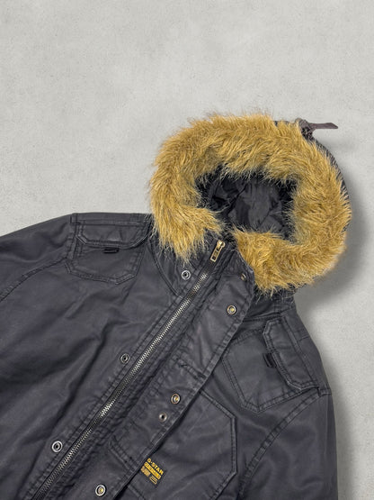 G-Star Vintage Wax Denim Fur Jacket [L]