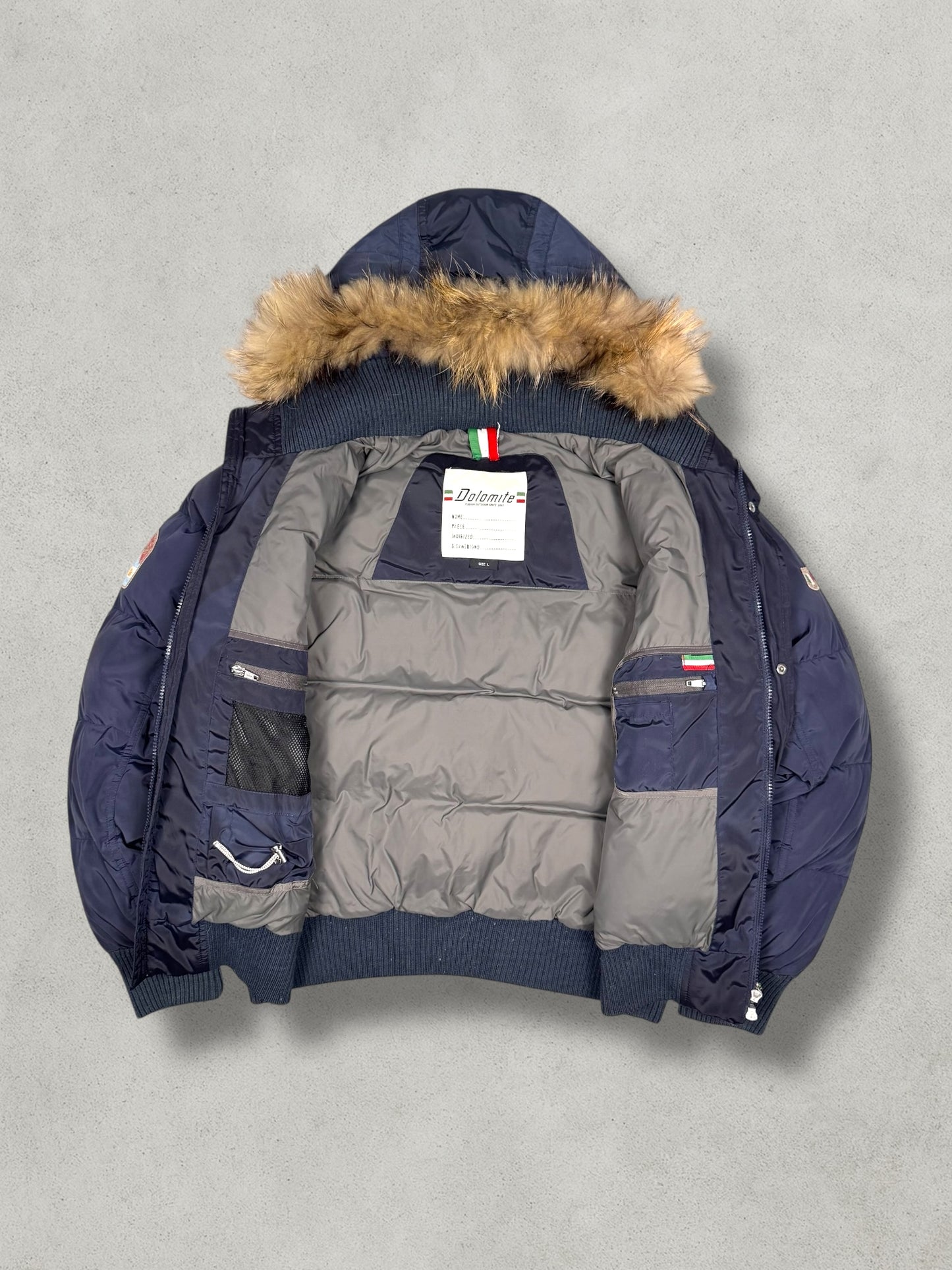 Dolomite Vintage Expedition Backprint Daunen Puffer Jacke [L]