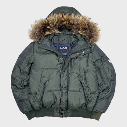 Gas Vintage Shimmer Fur Daunen Puffer Jacke [L] - Vision Night 