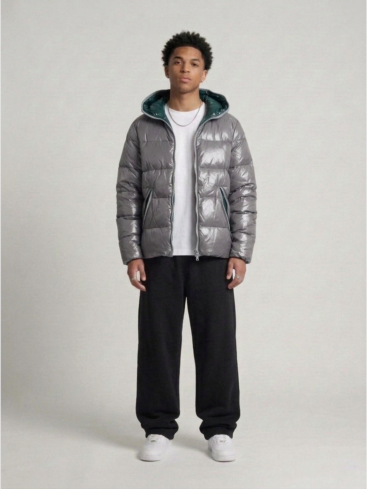Duvetica Vintage Full Zip Daunen Puffer Jacke getragen – Fit am Model