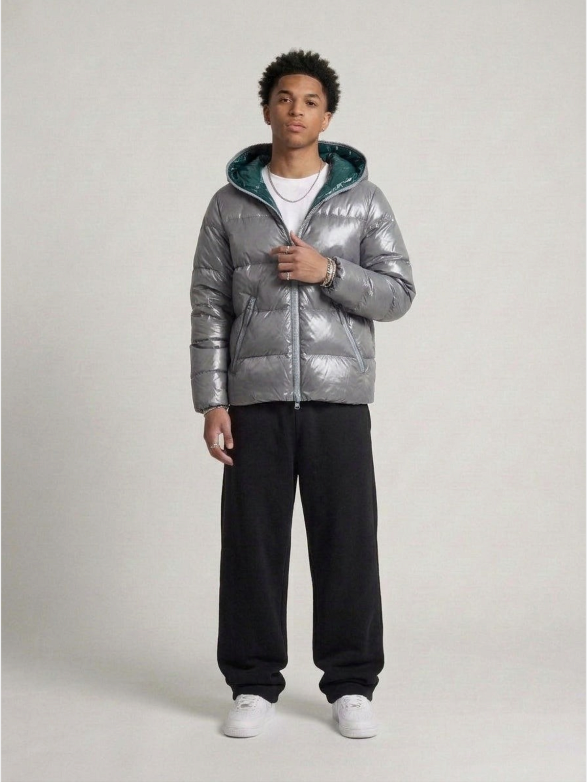 Duvetica Vintage Full Zip Daunen Puffer Jacke getragen – Fit am Model