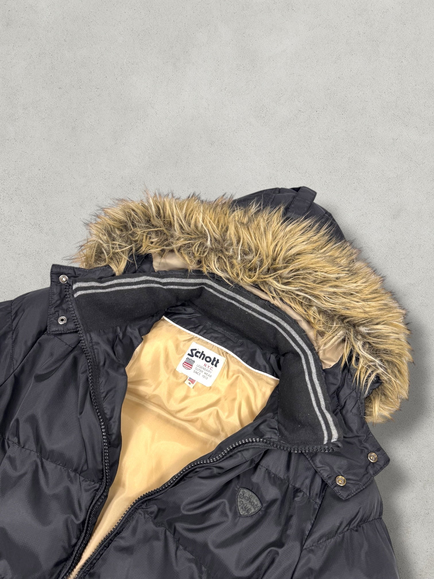 Schott Vintage Explorer Puffer Jacke [S] - Vision Night 