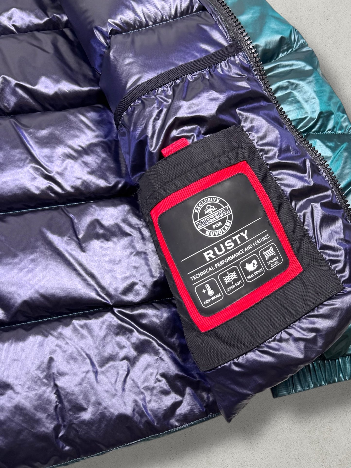 Museum Vintage Antarktika Liquid Emerald Daunen Puffer Jacke [S]