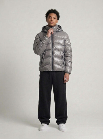 Gas Vintage DD Shell Daunen Puffer Jacke getragen – Fit am Model