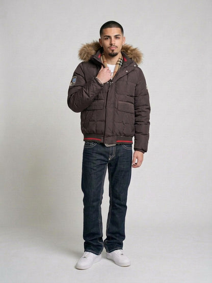 Dolomite Vintage Teddy Daunen Puffer Jacke getragen – Fit am Model