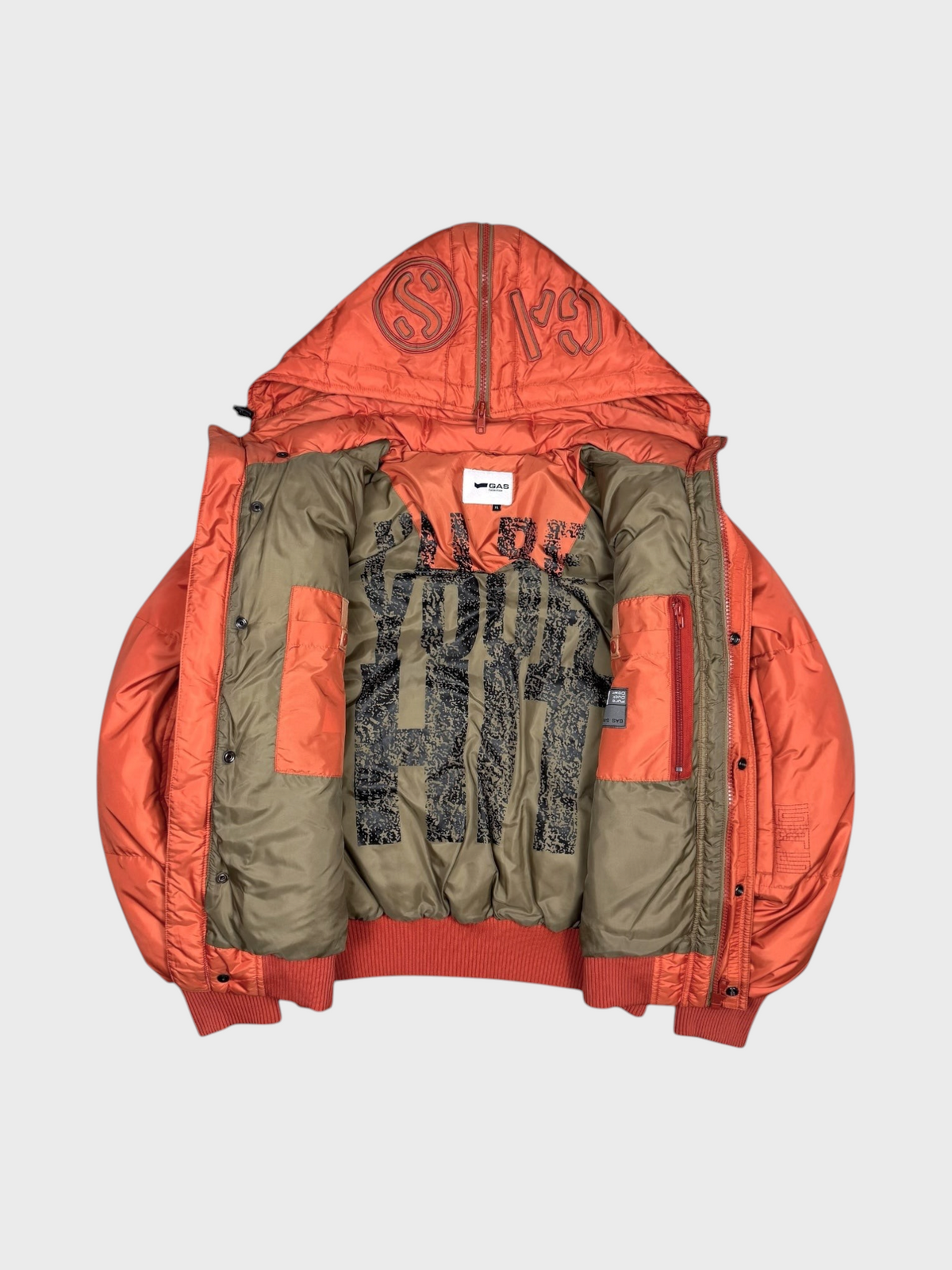 GAS Vintage Split Hood Daunen Puffer Jacke [L] - Vision Night