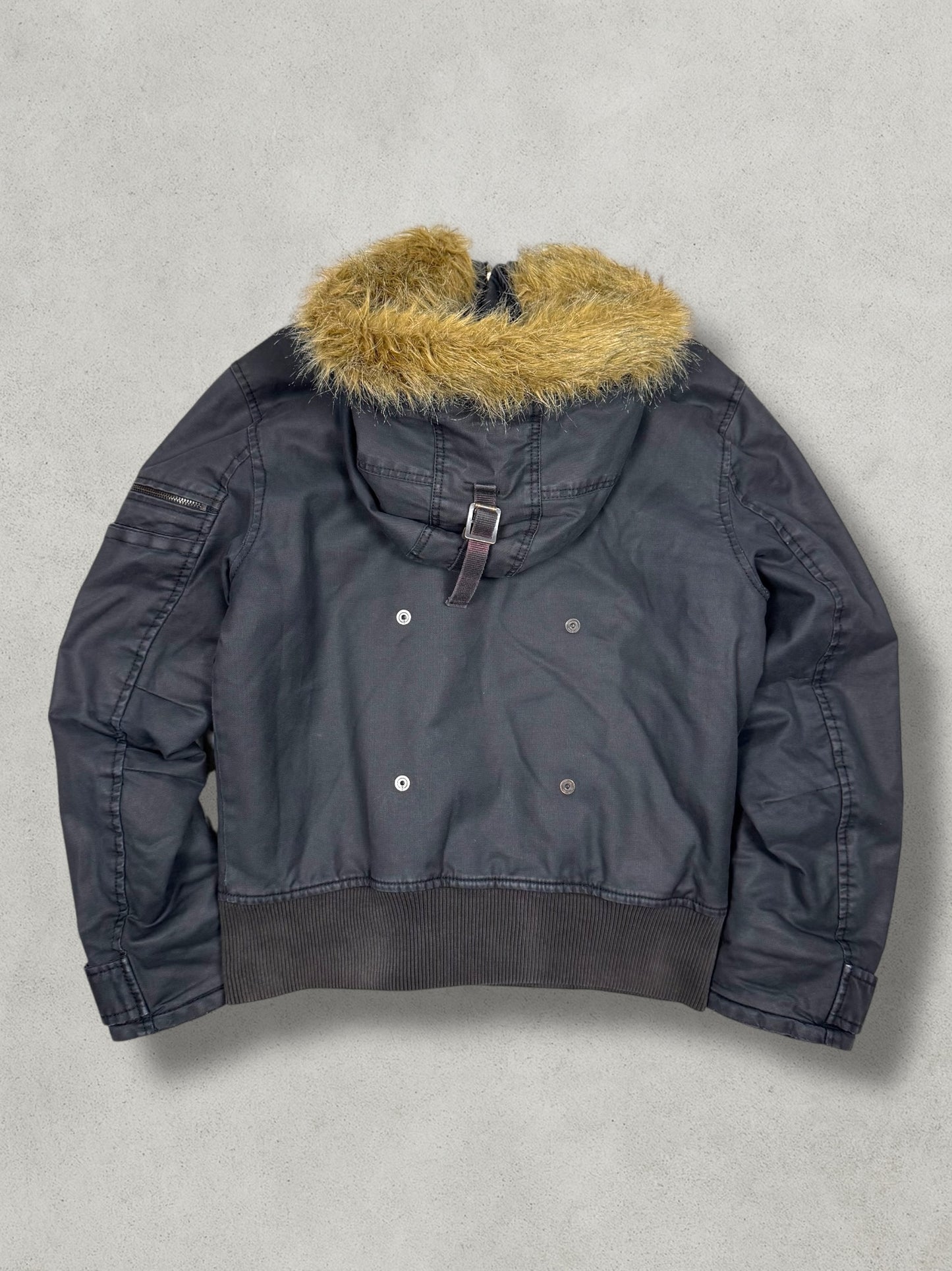 G-Star Vintage Wax Denim Fur Jacket [L]