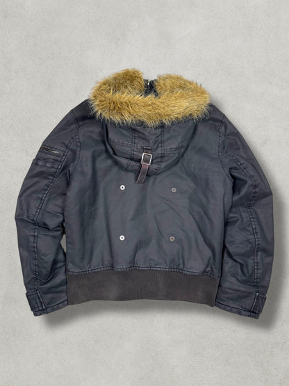 G-Star Vintage Wax Denim Fur Jacket [L]