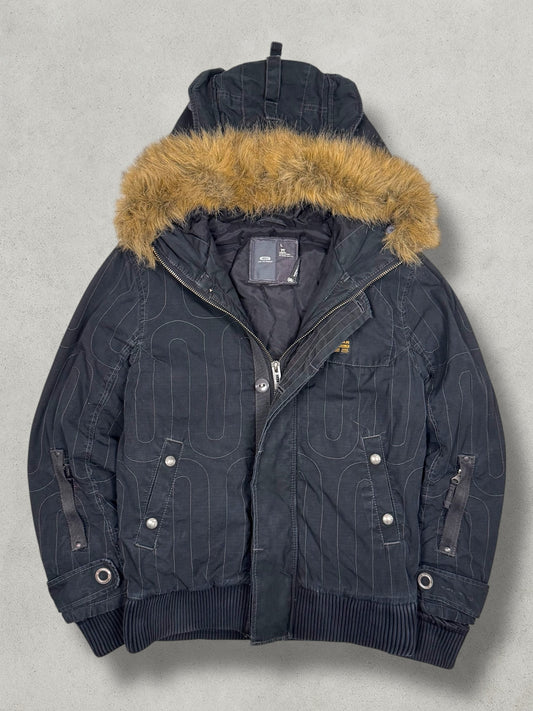 G-Star Vintage Military Pattern Denim Fur Jacket [M]