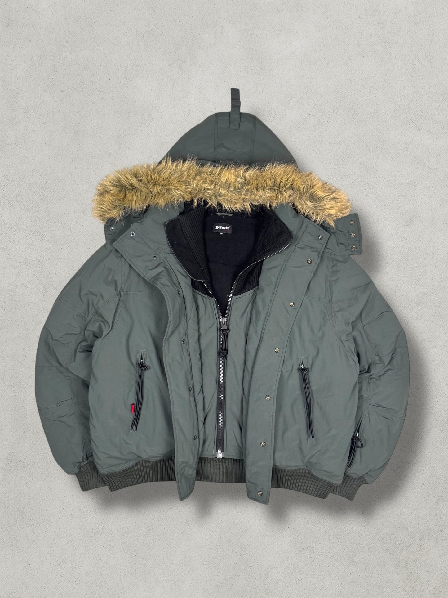 Schott Vintage Explorer Military Fur Jacke [L]