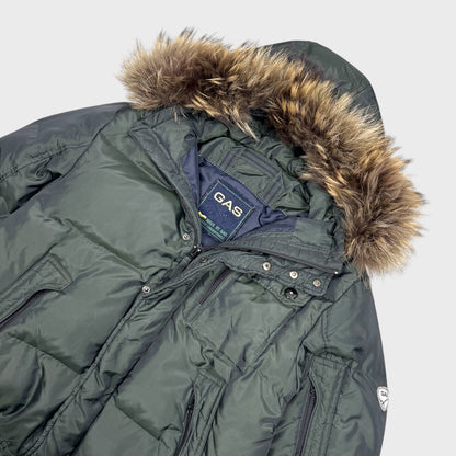 Gas Vintage Shimmer Fur Daunen Puffer Jacke [L] - Vision Night 