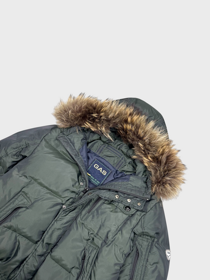 Gas Vintage Shimmer Fur Daunen Puffer Jacke [L] - Vision Night