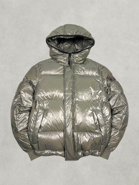 True Religion Vintage Chrome Sheen Daunen Puffer Jacke [L]