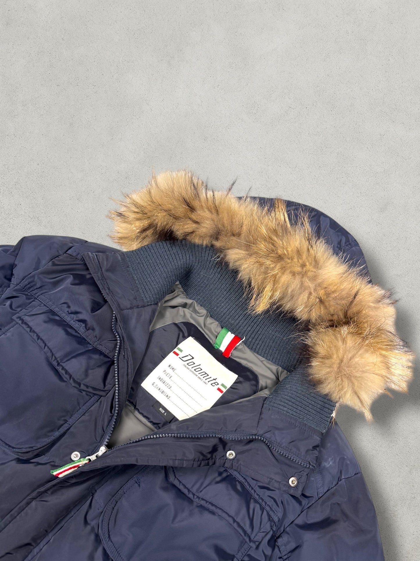 Dolomite Vintage Expedition Backprint Daunen Puffer Jacke [L]