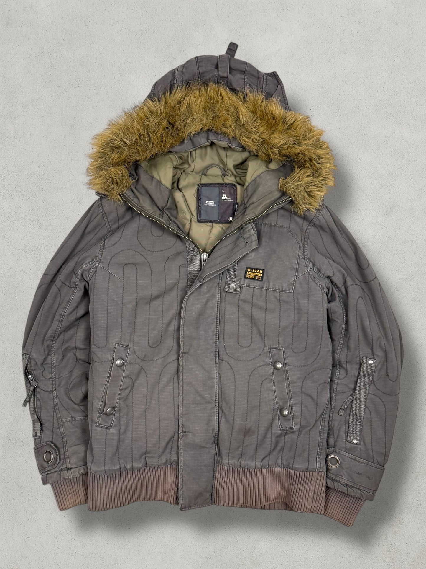 G-Star Vintage Military Pattern Fur Denim Jacket [L] - Vision Night 