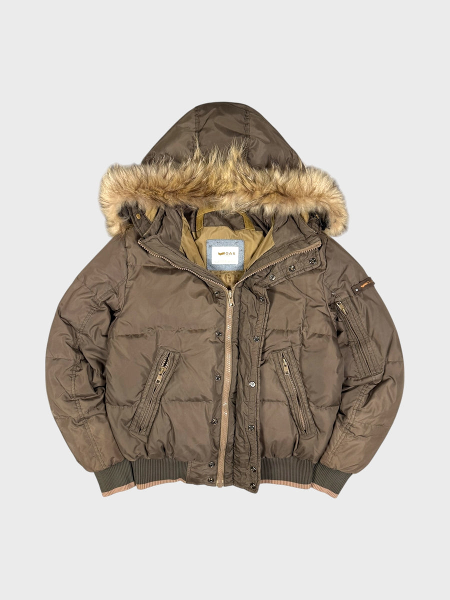 GAS Vintage Teddy Brown Fur Daunen Puffer Jacke [S] - Vision Night