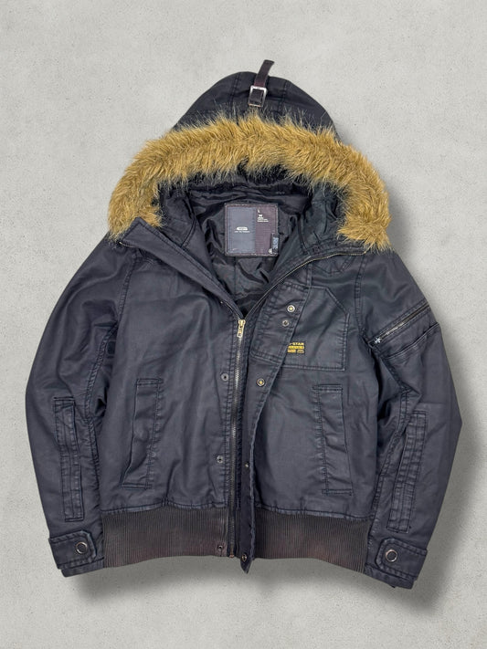G-Star Vintage Wax Denim Fur Jacket [L]