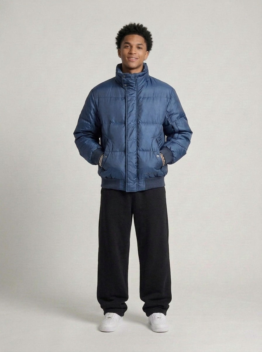 Gas Vintage Shimmer Daunen Puffer Jacke getragen – Fit am Model