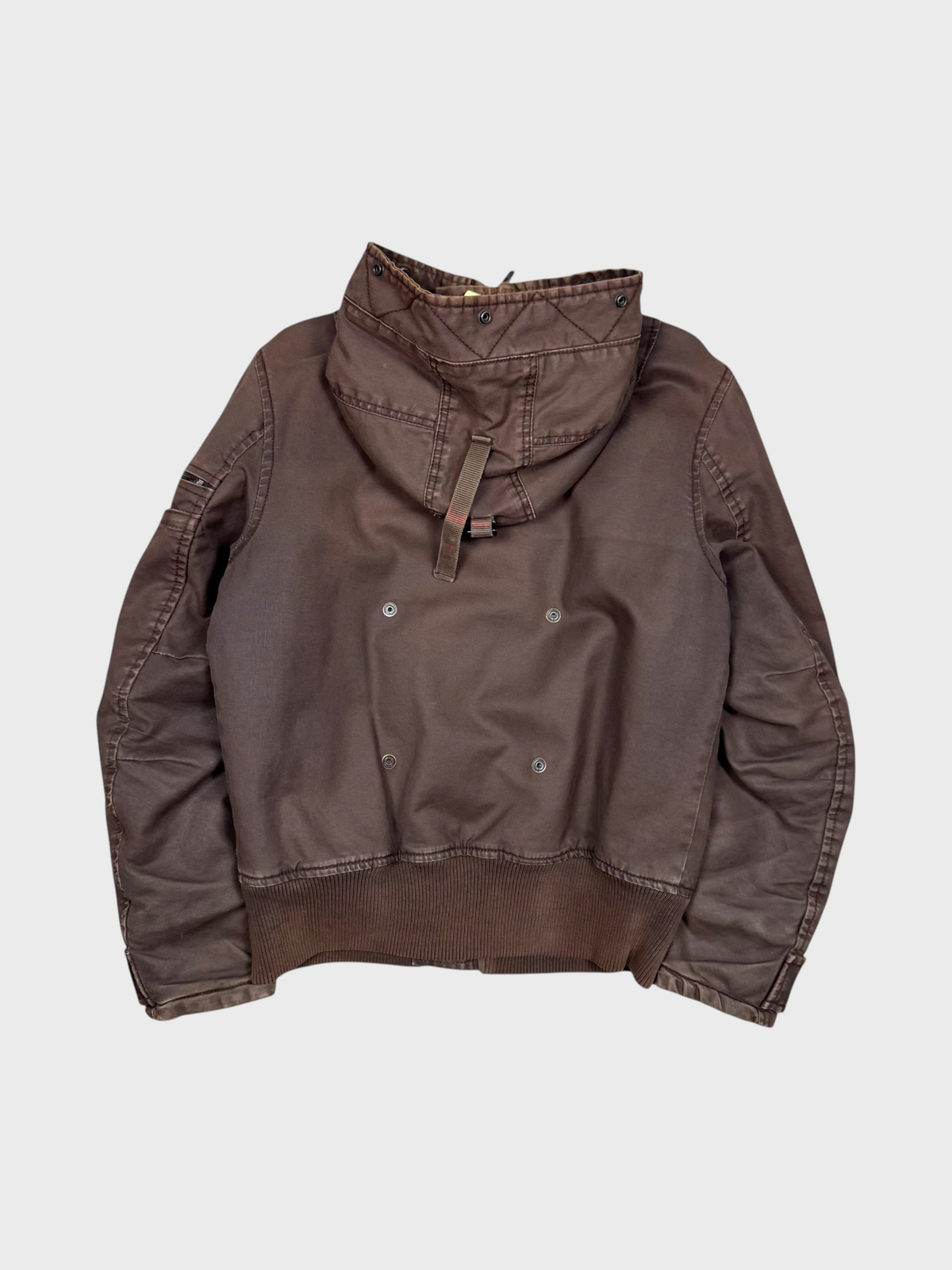 Vision Night G-Star Vintage Jacke aus gewachstem braunem Denim mit Kapuze und geripptem Saum im 00er-Jahre-Stil